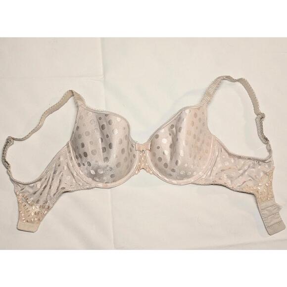 Wacoal Other - Wacoal 30DD Padded Wired Bra Nude Polka Dots EUC